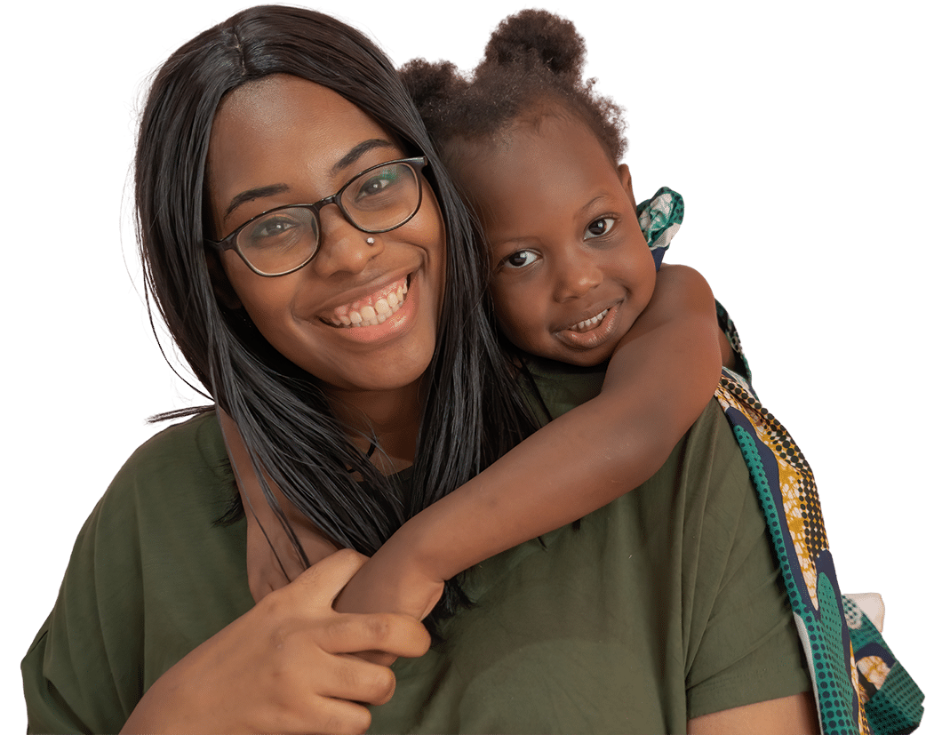 Teacher with kid at drop-in childcare center serving Washington and Texas